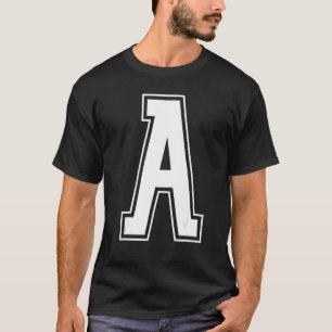 Camiseta Letra A Maiúscula Alfabeto Inicial Cheerleading Mo