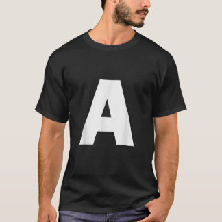 Camiseta Letra A Maiúscula Monograma Inicial Alfabeto