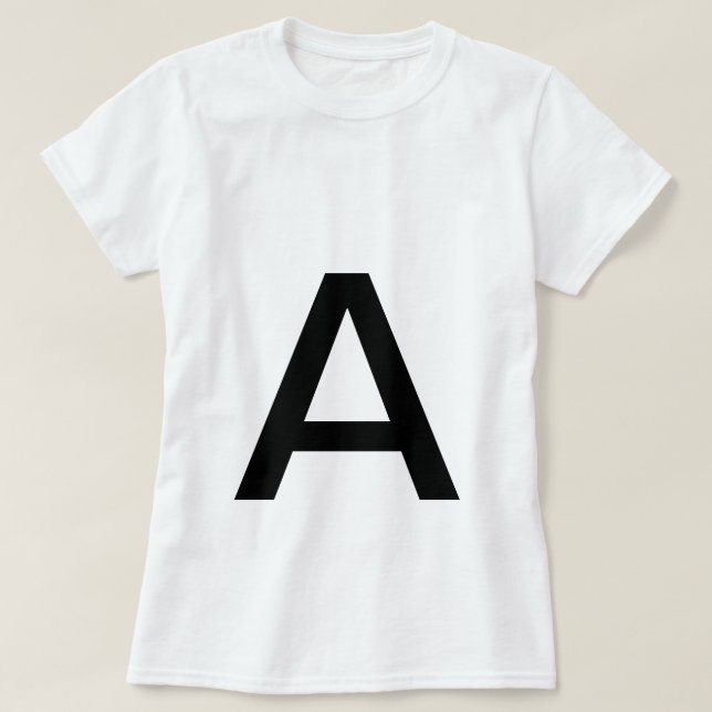 Camiseta letra "A" T-Shirt (Frente do Design)