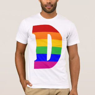 Camiseta Letra arco-íris D