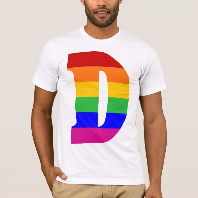Camiseta Letra arco-íris D (Frente)