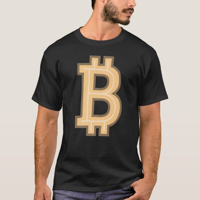 Camiseta Letra B alfabética Moedas Money Cripto (Frente)