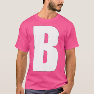 Camiseta Letra B Branco Negrito B Para Nomes De Equipe Ou W