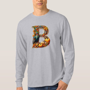 Camiseta Letra B em estilo de Ação de Graças