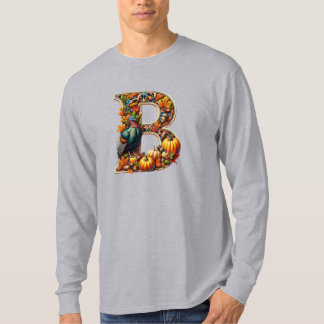 Camiseta Letra B em estilo de Ação de Graças