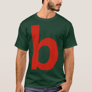 Camiseta Letra b em texto vermelho Tipografia mínima