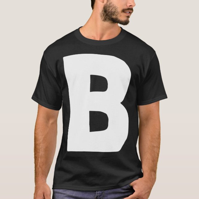 Camiseta Letra B grande e negrito branco (Frente)