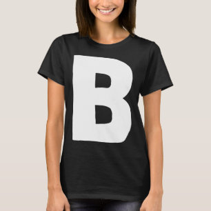 Camiseta Letra B grande e negrito branco