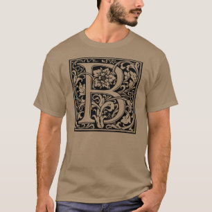 Camiseta Letra B Monograma Medieval Arte Nova