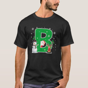 Camiseta Letra B Nome inicial Alfabeto Papais noeis Monogra