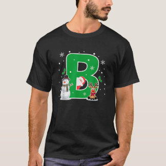 Camiseta Letra B Nome inicial Alfabeto Papais noeis Monogra