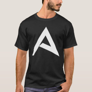 Camiseta Letra branca grande a alfabeto uma espinha inicial