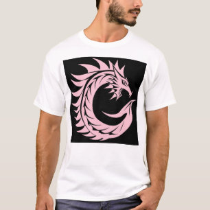 Camiseta Letra C Estilizada com Dragão, Alfabeto de Dragão,