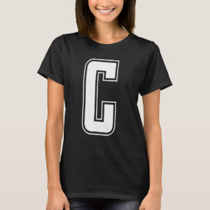 Camiseta Letra C Maiúscula Alfabeto Inicial Cheerleading Mo