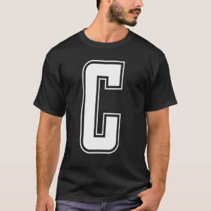 Camiseta Letra C Maiúscula Alfabeto Inicial Cheerleading Mo