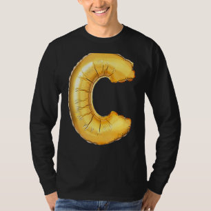 Camiseta Letra C Maiúscula Camuflagem Alfabética Inicial