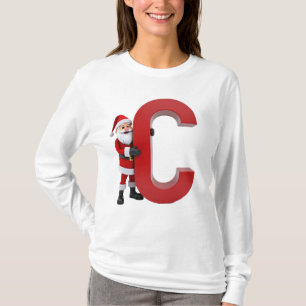 Camiseta Letra C Papai Noel