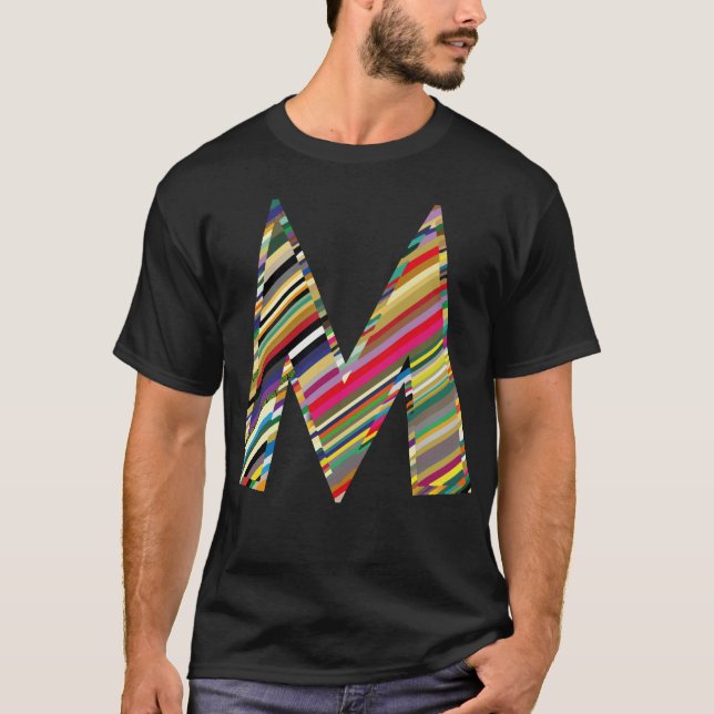 Camiseta Letra CAPITAL M multicolorido, (Frente)