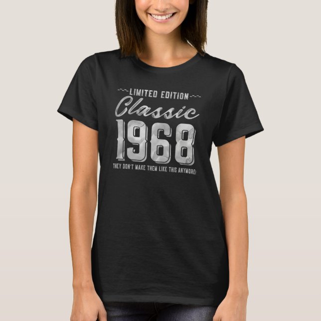 Camiseta Letra Clássica 1968 B Day Vintage Fun (Frente)
