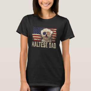 Camiseta Letra clássica Usa Sinalizador Maltês Dia de os pa