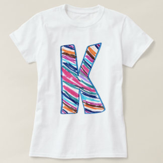 Camiseta Letra colorida K como em Kay