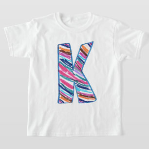 Camiseta Letra colorida K como em Kay