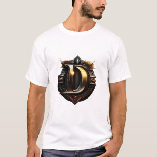 Camiseta Letra "D" Dourada Vintage