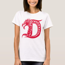 Letra D Estilizada com Dragão, Alfabeto de Dragão,