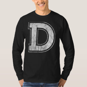 Camiseta Letra D Maiúscula Monograma de Alfabeto Inicial