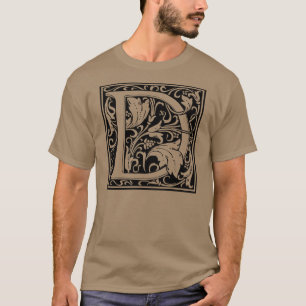 Camiseta Letra D Monograma Medieval Arte Nova