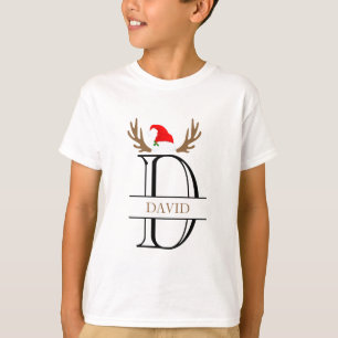 Camiseta Letra D Monograma Personalizada Antais Natal