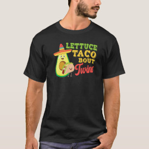 Camiseta Letra De Anúncio Do Bebê Taco Sobre Gêmeos