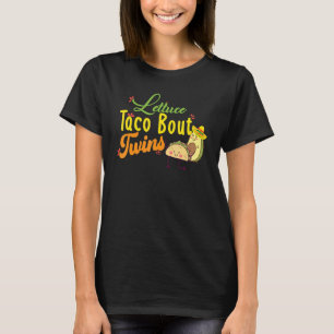 Camiseta Letra de Anúncio do Bebê Taco Sobre Gêmeos 2