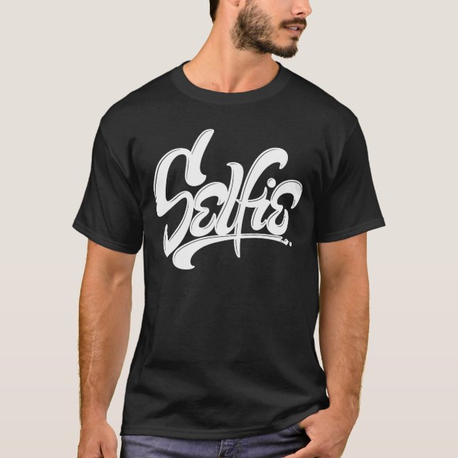 Camiseta Letra de Arte Selfie Street do Grafite de skate (Frente)