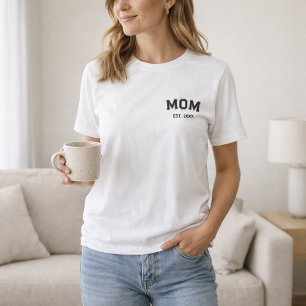 Camiseta Letra de Bloco Minimalista Simples Ano de Fundação