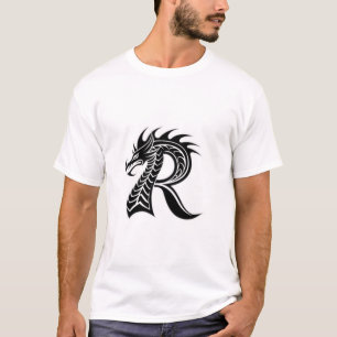 Camiseta Letra de Dragão R – Design Inicial do Dragão Real
