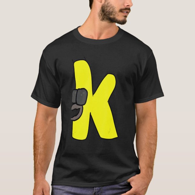 Camiseta Letra de Emoção K alfabético Lore (Frente)