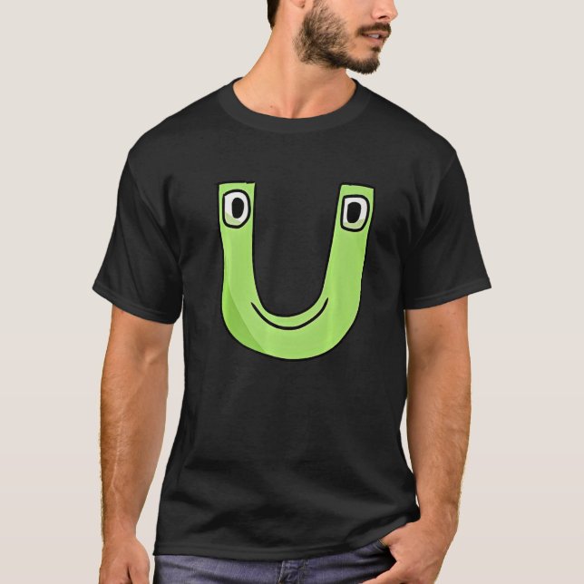 Camiseta Letra de Emoção U alfabético Lore (Frente)