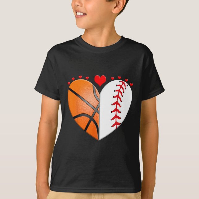 Camiseta Letra de Esportes de Sketll do Coração (Frente)