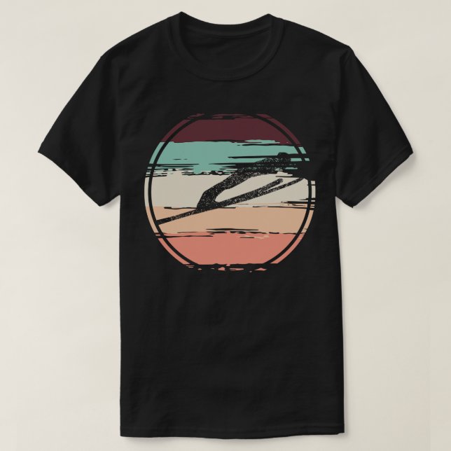 Camiseta Letra de jumping de esqui (Frente do Design)