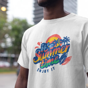 Camiseta Letra de Mão de Verão