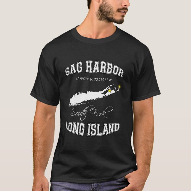 Camiseta Letra de Varsity Sag Harbor Long Island Nova York (Frente)