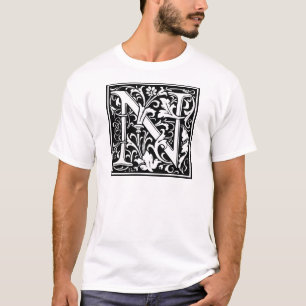 Camiseta Letra decorativa "N" inicial