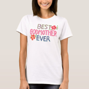 Camiseta Letra Desenhada à Mão Melhor Madrinha do Mundo