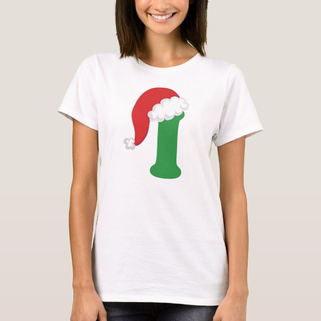 Camiseta Letra do Natal mim alfabeto (Frente)