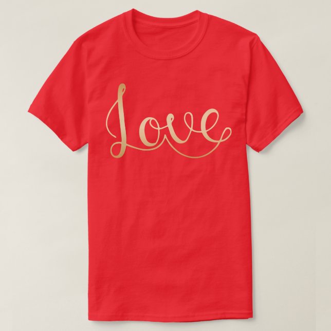 Camiseta Letra Dourada de amor (Frente do Design)
