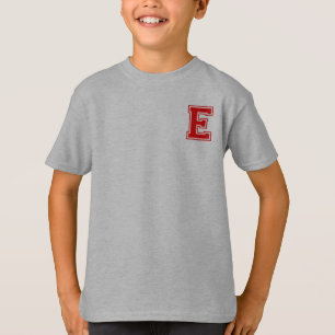 Camiseta Letra E - Nome inicial Alfabeto Monograma