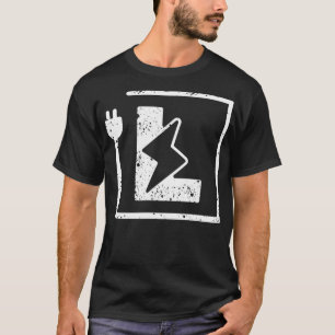 Camiseta Letra elétrica L Elétrico ou Motor