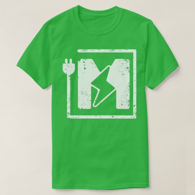 Camiseta Letra elétrica M Elétrico ou Motor elétrico (Frente do Design)