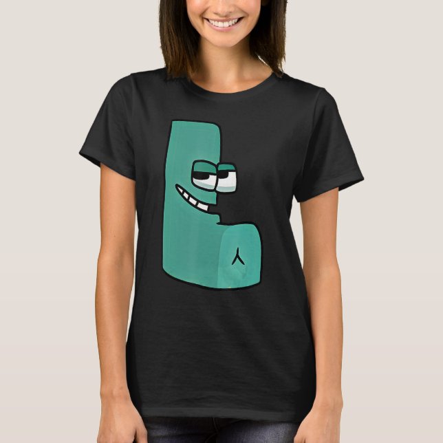 Camiseta Letra Emotiva L Alphabet Lore Para Meninos, Menina (Frente)